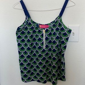Navy blue, green, &white tank. Size S by Macbeth Collection by Margaret Joseph’s